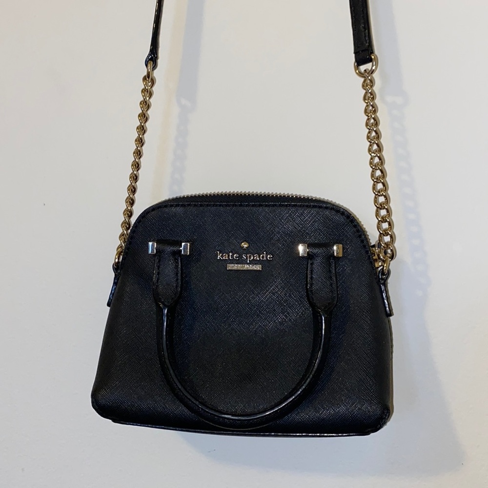 Kate spade small black leather crossbody.